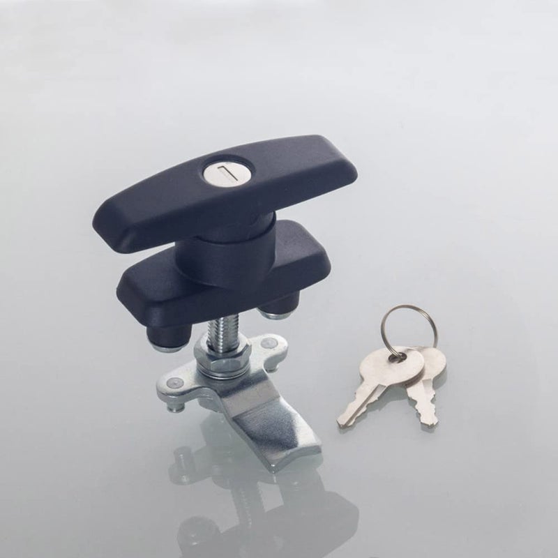 STHang-D 2PCS T Handle Latch Lock Keyed Alike Black Coated Compatible with Cabinets Garage Letter-Box Drawer File Cabinet Wardrobe Gear Model MS108 - Image 2